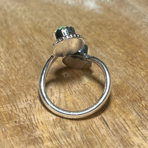 NWOT Ethiopian Opal Bypass 925 Sterling Silver Ring - Picture 10 of 15